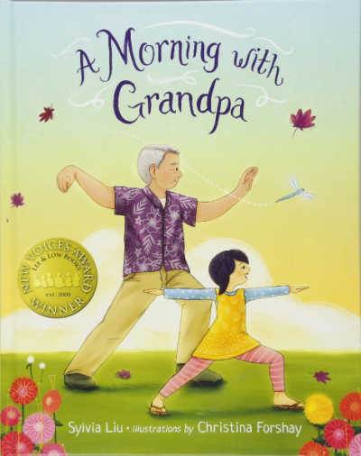 A Morning with Grandpa book cover showing Asian girl and Grandpa doing Tai Chi