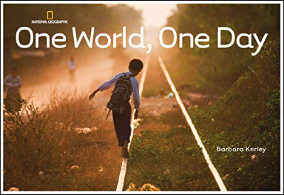 one world one day book cover showing boy on rail tracks