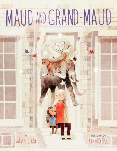 maud and grand-maud book cover with grandmother and granddaughter under imagination animals