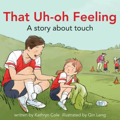 That Uh-Oh Feeling book cover showing girl talking to soccer coach