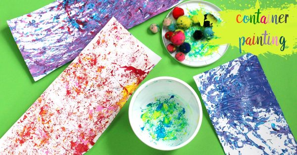 Shaken container paint art project for kids.