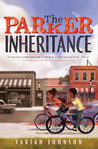 The Parker Inheritance book cover with two Black children riding bicycles