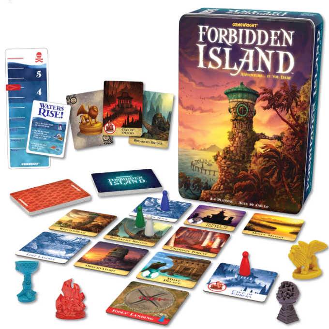 Forbidden Island game board, cards and tokens