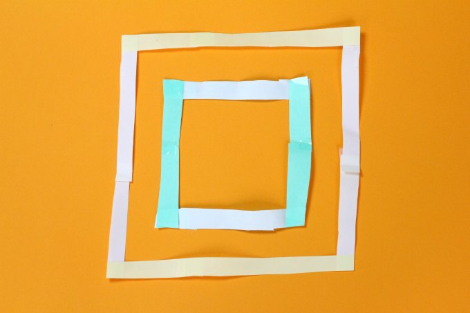 Resulting square in geometry magic trick.