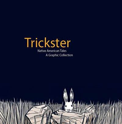 Trickster graphic novel cover showing rabbit in the grass