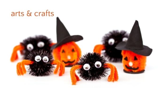 halloween crafts pumpkins and spiders