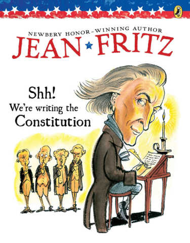 book cover showing man writing constitution with more men in the background