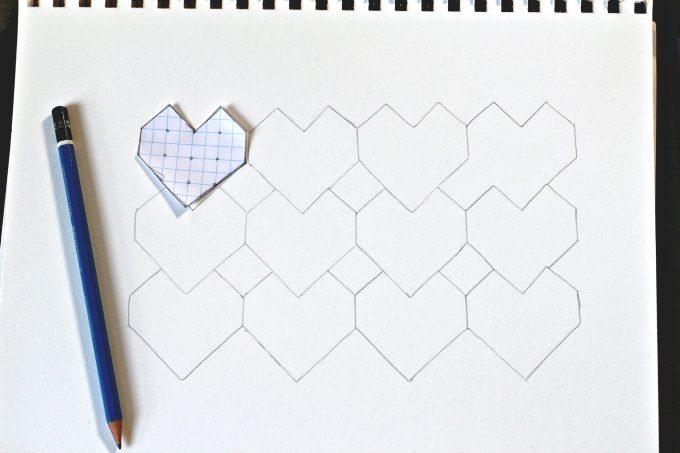 Blank heart tessellation sheet