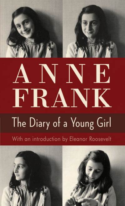 The Diary of a Young Girls by Anne Frank showing four candid photos of Anne