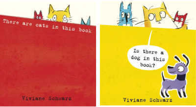 Two book covers for There Are Cats in this Book series.