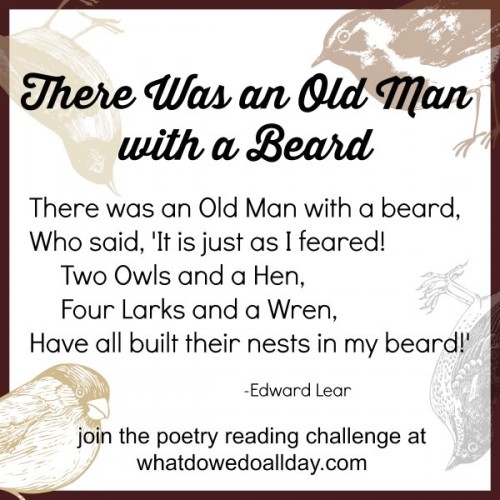 Edward lear poem for the Poetry Challenge at whatdowedoallday.com