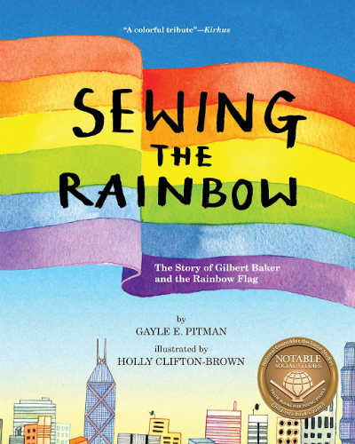 Sewing the Rainbow book cover with rainbow flag