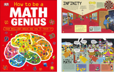 How to be a Math Genius book cover and two interior pages