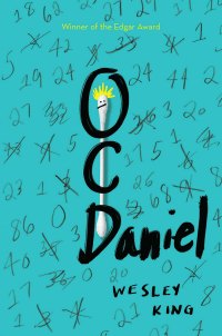 ODDaniel book cover showing scribbles on blue background and cotton swab with drawn face and hair