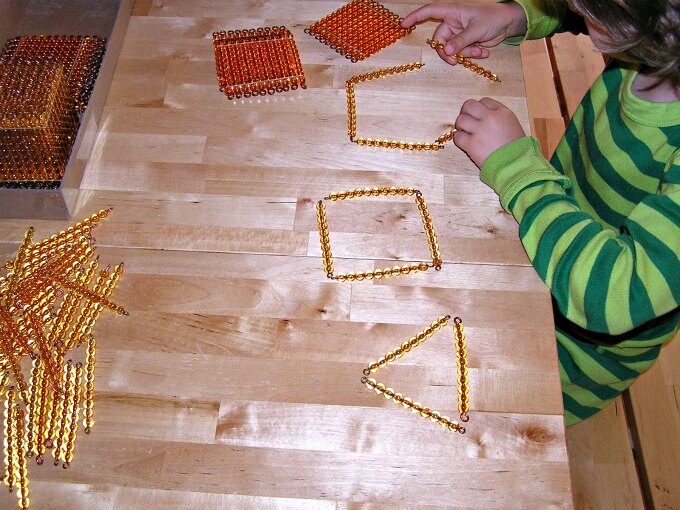 creating shapes with ten bead bars