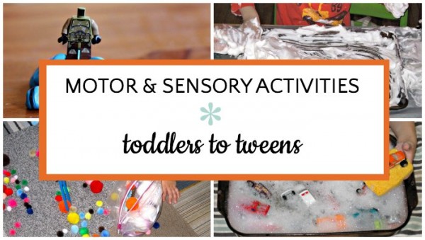 List of indoor motor and sensory activities for kids. 