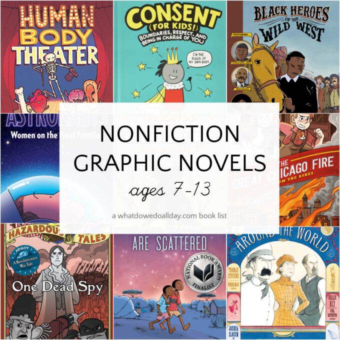 collage of nonfiction graphic novel book covers
