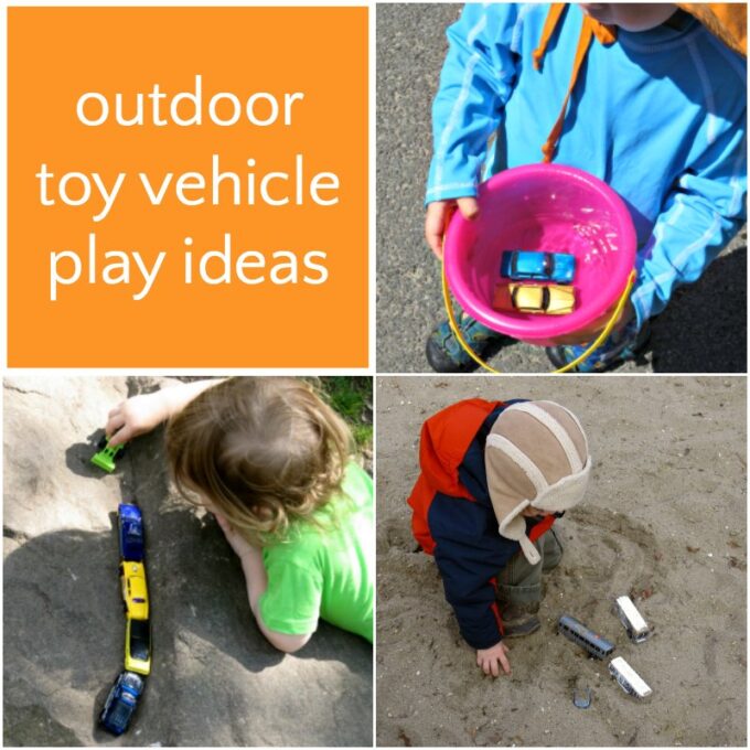 Toy cars outside play