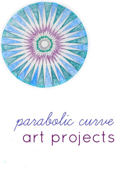 Parabolic curves make fun math art projects for kids. 