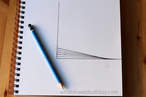 Drawing parabolic curves. A math art project.
