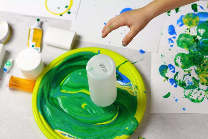 Paint printing with recyclable materials.