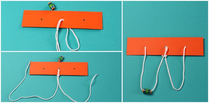 DIY string and bead puzzle step by step instructions.