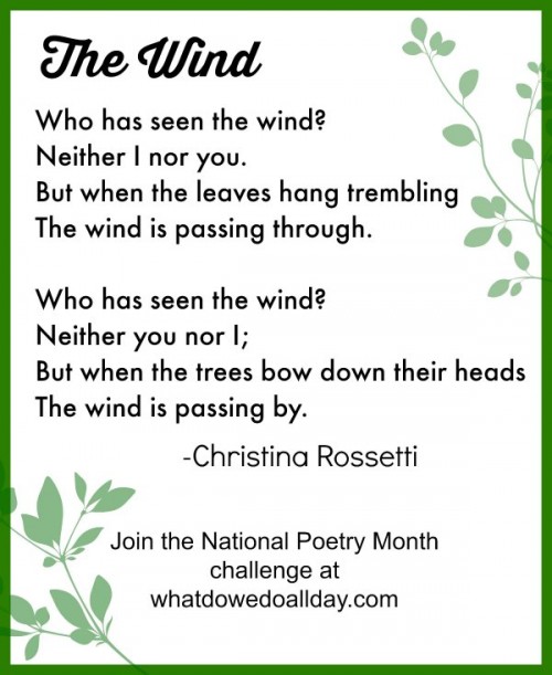 The Wind by Christina Rossetti to read with kids.