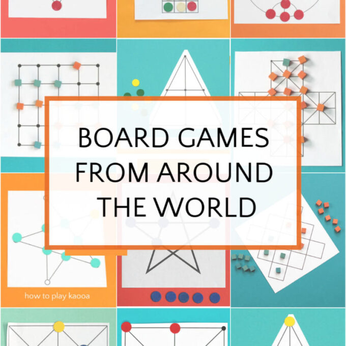 collage of traditional board games