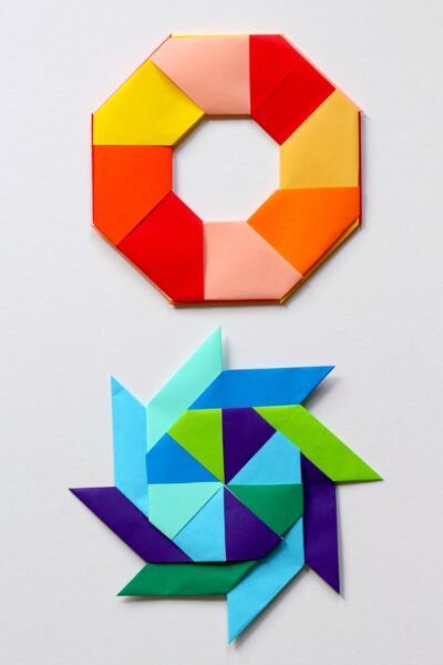 How to make paper transforming ninja stars. A fun math art origami project. 