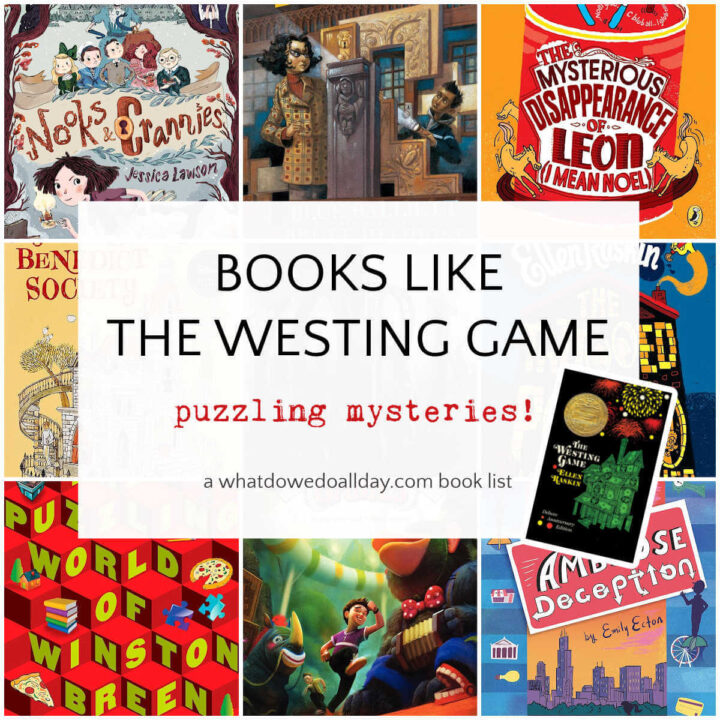 Collage of books like The Westing Game