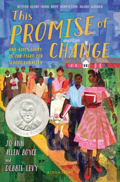 This Promise of Change book cover showing Black children marching with school books