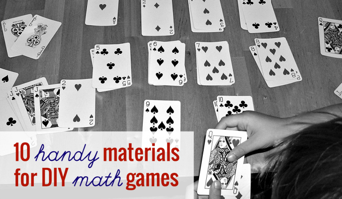 Playing diy math game with playing cards